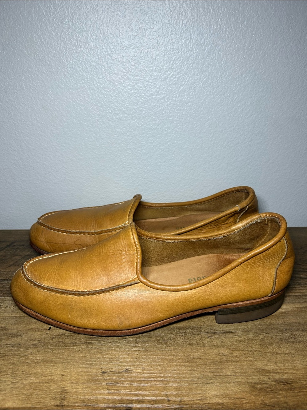 Men's Tan Leather Slip-On Loafers